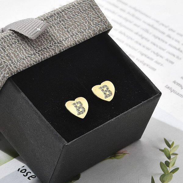 Rack Plating Brass Micro Pave Clear Cubic Zirconia Stud Earrings