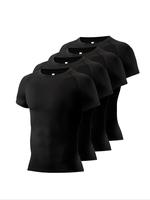 Men's Plain Round Neck Raglan Sleeve Sports Tee, Quick Drying Breathable Short Sleeve Tops, Activewear Clothing, Men's Sports...