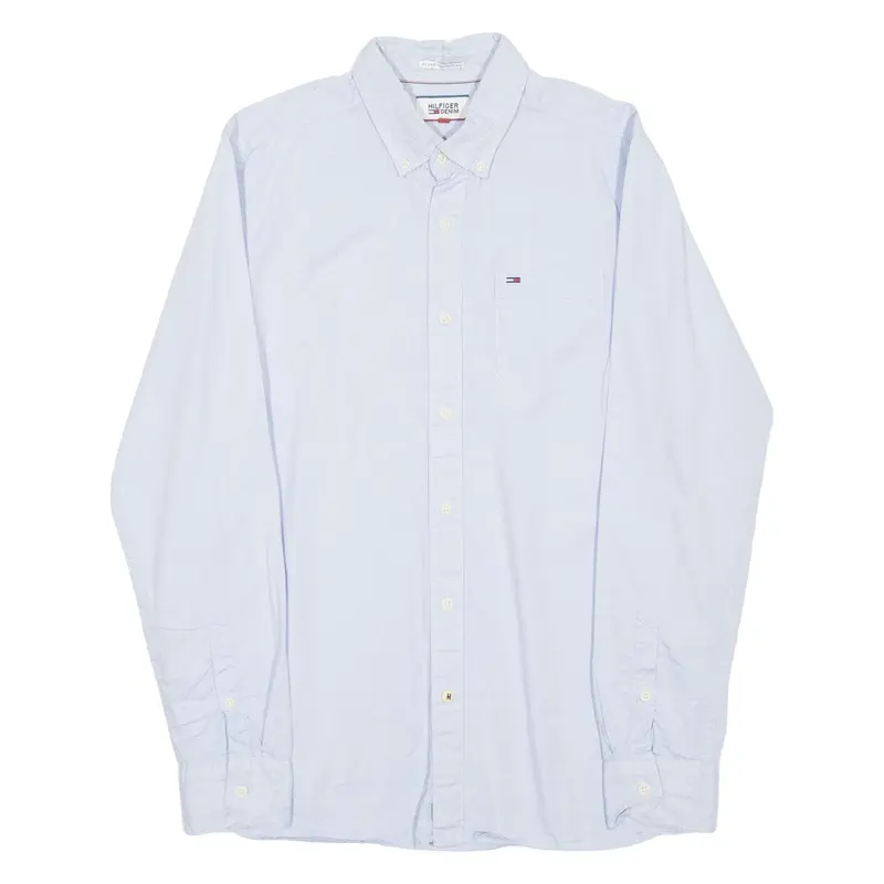TOMMY HILFIGER Hilfiger Denim Mens Shirt Blue Spotted Long Sleeve S