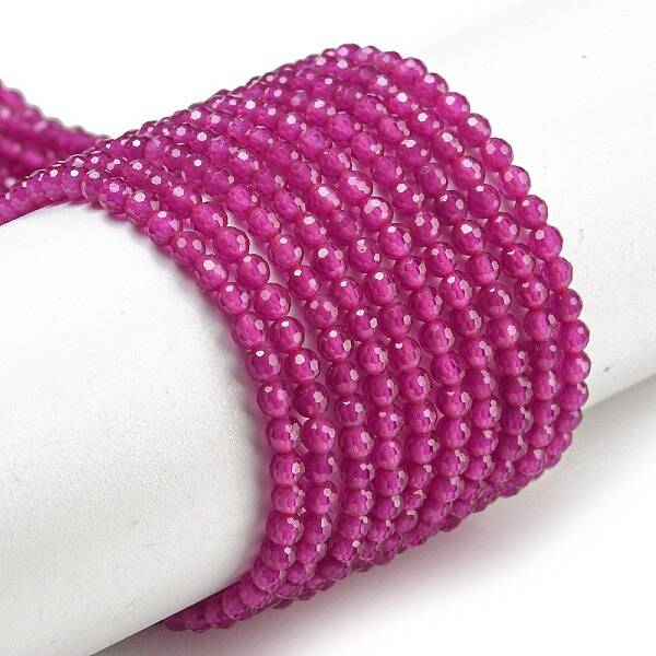 Lab Grown Red Corundum Beads Strands