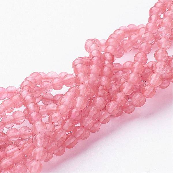 Cherry Quartz Glass Beads Strands
