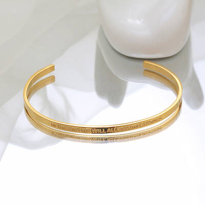 Classic Stainless Steel Open Cuff Bangle Bracelet for Women