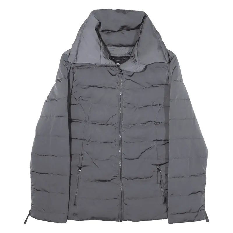ZARA WOMAN Insulated Puffer Jacket Grey Womens XL