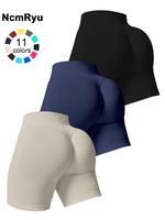 3 counts women's sports shorts set high stretch yoga shorts high waisted leggings comfortable buttocks lifting fitness leggin...