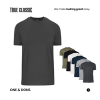 True Classic Men's Short Sleeve Crew Neck T-Shirt - Premium Comfort Fit, Ultra Soft Cotton, Everyday Workwear Tee