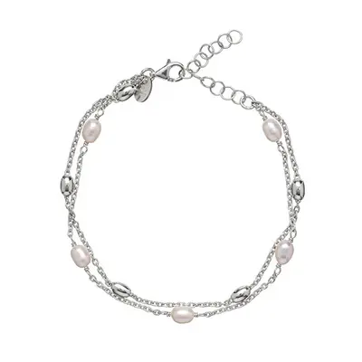Alisia Bracciale Doppio In Argento Con Perle Vere Al4136-Argento