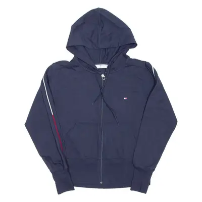 TOMMY HILFIGER Womens Blue Hoodie Full Zip M
