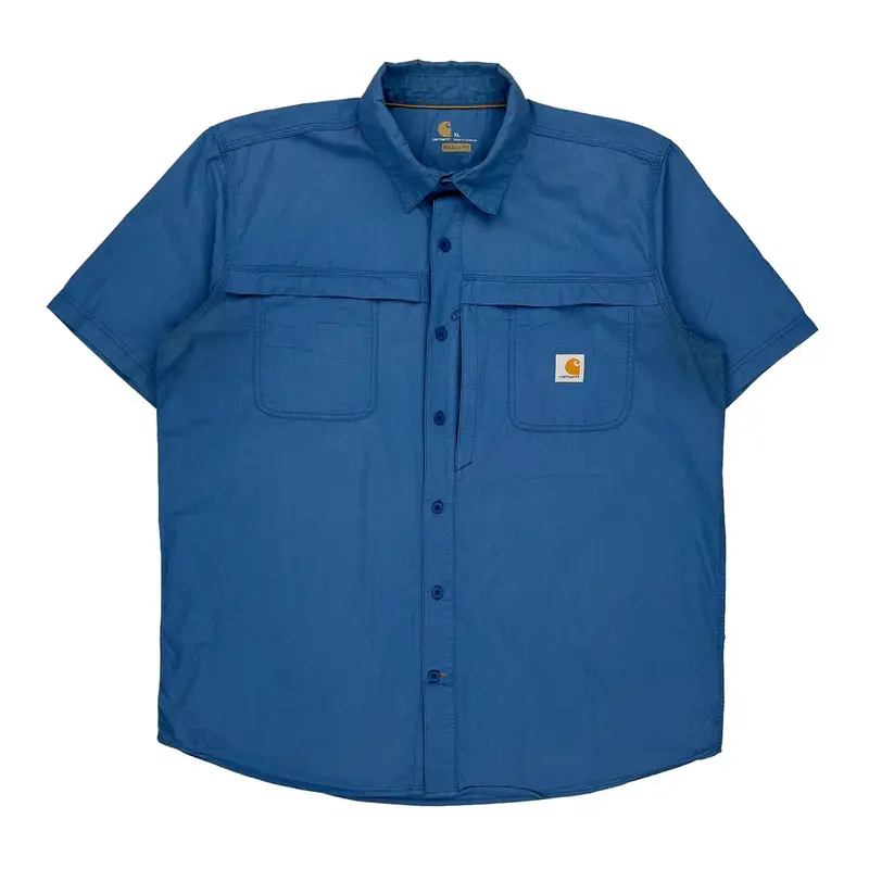 Carhartt Short Sleeve Shirt - XL Blue Cotton