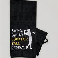 Golf Towel, Soft Absorbent Golf Towel with Clip, Portable Golf Towel for Outdoor Sports, Valentine's Day Gift, Golf Accessory