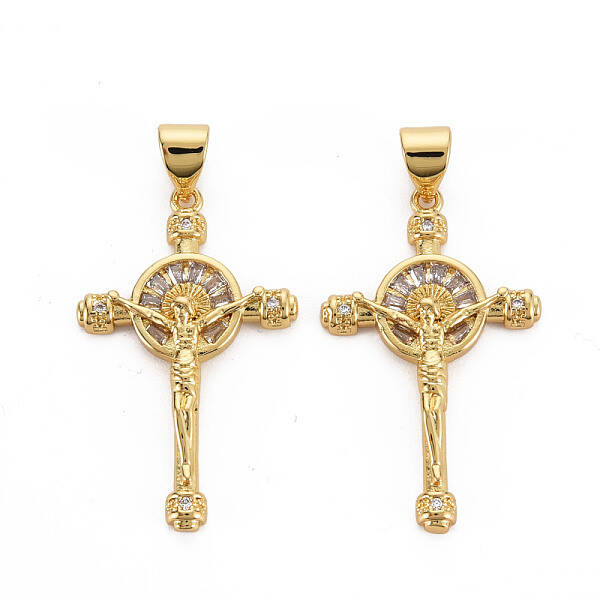 Brass Micro Pave Cubic Zirconia Pendants
