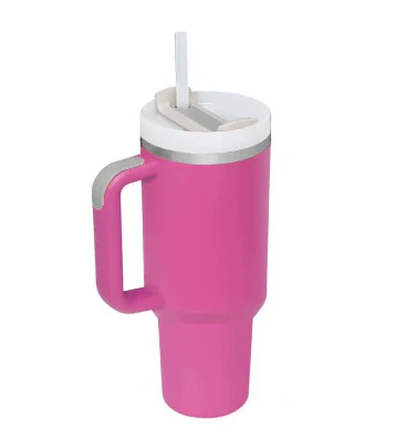 40 Oz Tumbler With Handle Straw Insulated, Stainless Steel Spill Proof Vacuum Coffee Cup Tumbler With Lid Tapered Mug Gifts F...