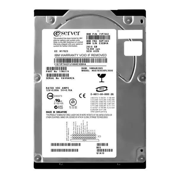 17R6174 IBM 300GB 10000RPM Ultra-320 SCSI 68-Pin 3.5-Inch Hard Drive