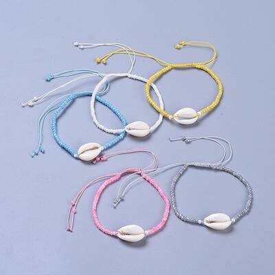 Adjustable Glass Seed Bead Braided Bead Bracelets