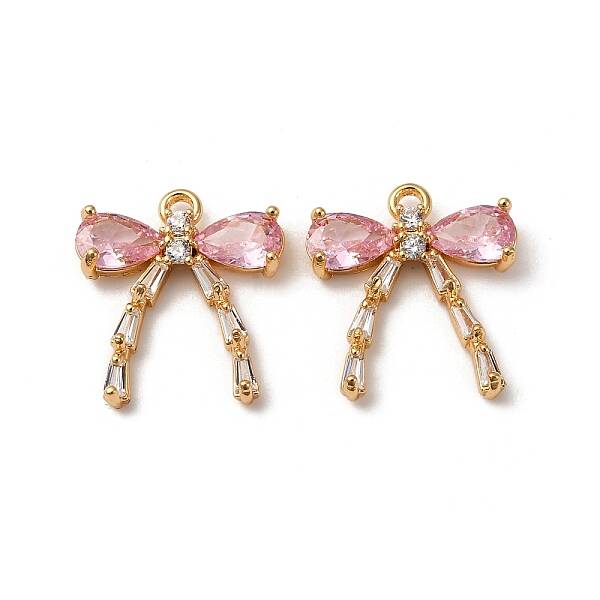 Brass Micro Pave Cubic Zirconia Pendants