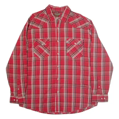 ATLAS Shirt Red Check Long Sleeve Mens L