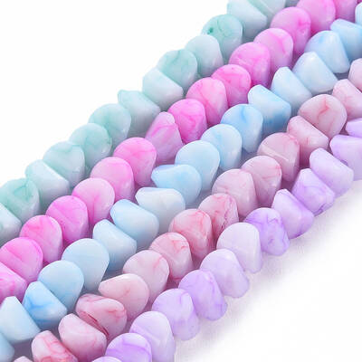 Opaque Baking Painted Crackle Glass Beads Strands