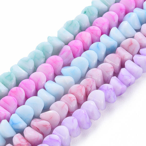 Opaque Baking Painted Crackle Glass Beads Strands