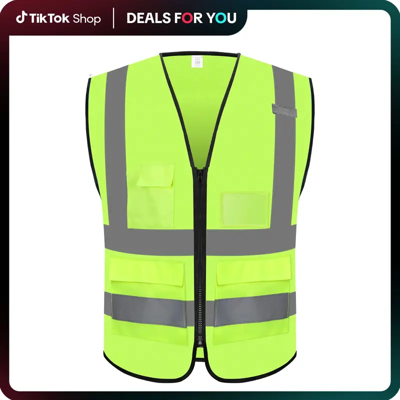Hi Vis Reflective Safety Vests for Men Women High Visibility Vest with Pockets Construction Safety Apparel Neon Vest for Wor...