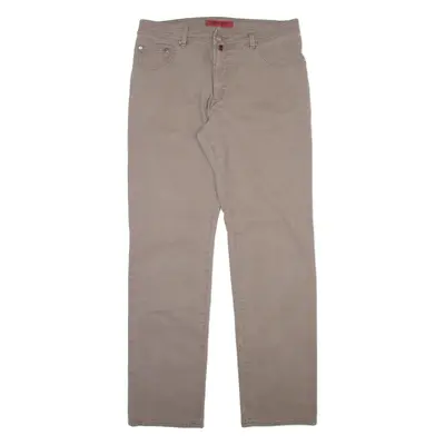 PIERRE CARDIN Mens Trousers Beige Regular Straight W34 L33