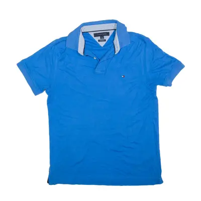 TOMMY HILFIGER Custom Fit Polo Shirt Blue Short Sleeve Mens M