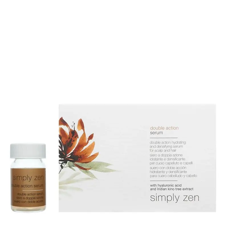 Set Simply Zen Double Action Leave In Scalp Treatment Serum per densità e vitalità 12 pezzi 5 ml