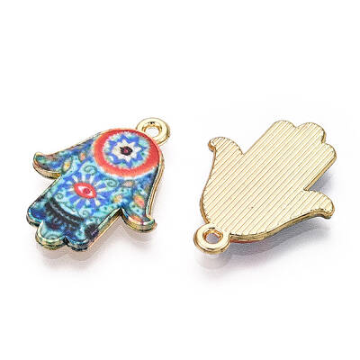Printed Light Gold Tone Alloy Pendants