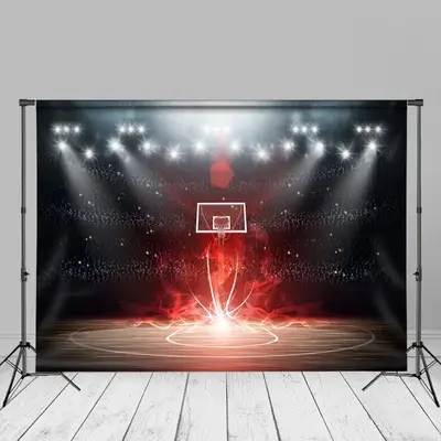 Cool Fire Effect Basketball Court Photograohy Backdrop - Aperturee