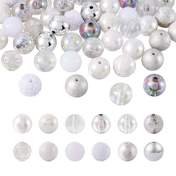 60Pcs 12 Style Acrylic Beads