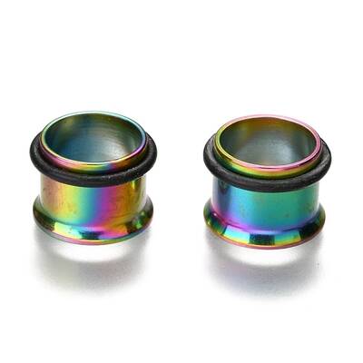 316 Surgical Stainless Steel Screw Ear Gauges Flesh Tunnels Plugs