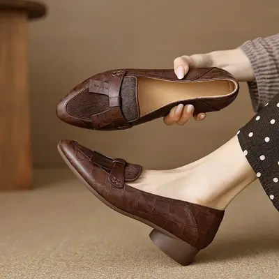 CHIKO Abeba Pointy Toe Block Heels Loafers Shoes