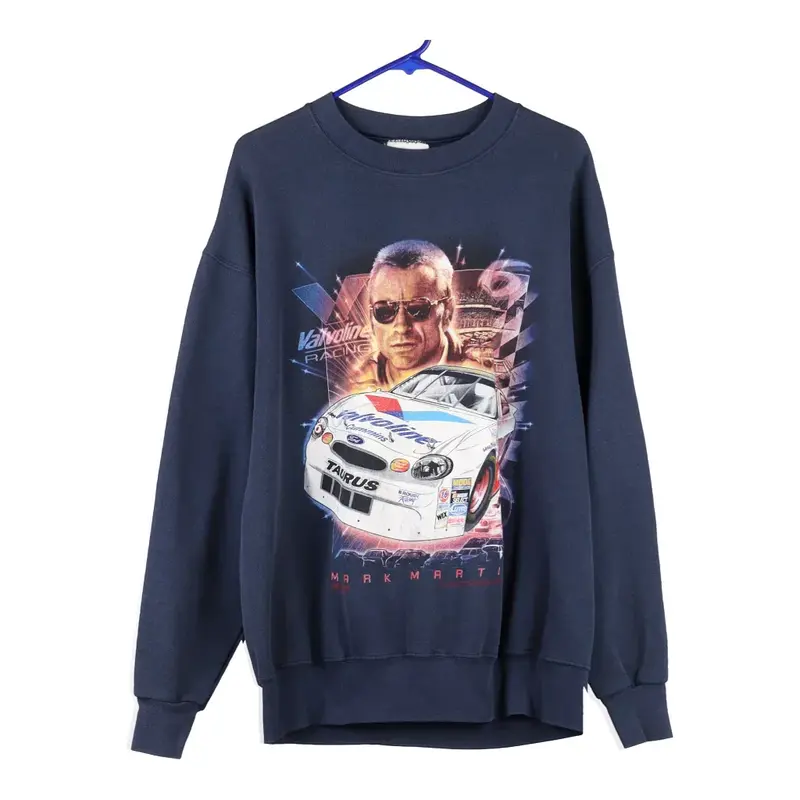 Mark Martin Chase Authentics Sweatshirt - Large Blue Cotton Blend