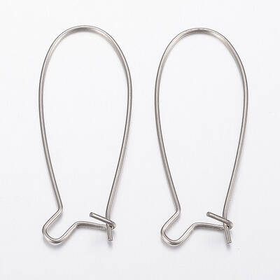 Tarnish Resistant 304 Stainless Steel Hoop Earrings Findings Kidney Ear Wires