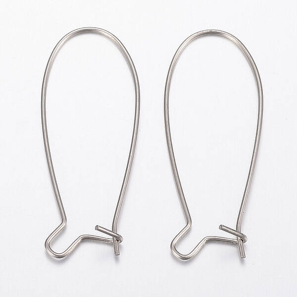 Tarnish Resistant 304 Stainless Steel Hoop Earrings Findings Kidney Ear Wires