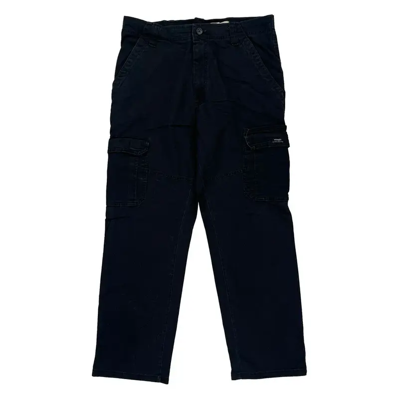 Wrangler Cargo Trousers - 30? Waist Navy Cotton Blend