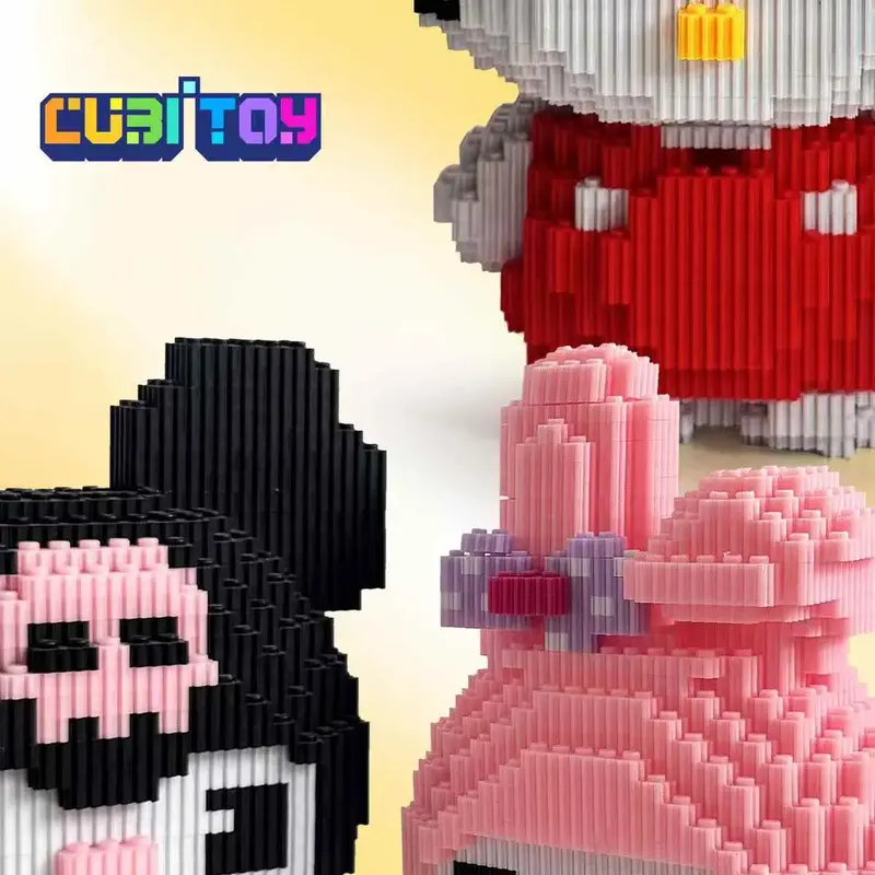 Cubi Cat Series BlackWhite/Pink Bundle (~2,000 PCS each model) 3D Micro Building Block Model