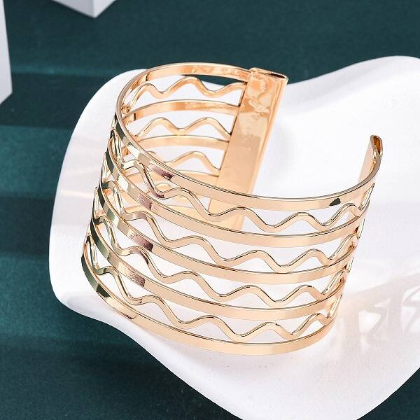 Wave Iron Cuff Bangles for Women