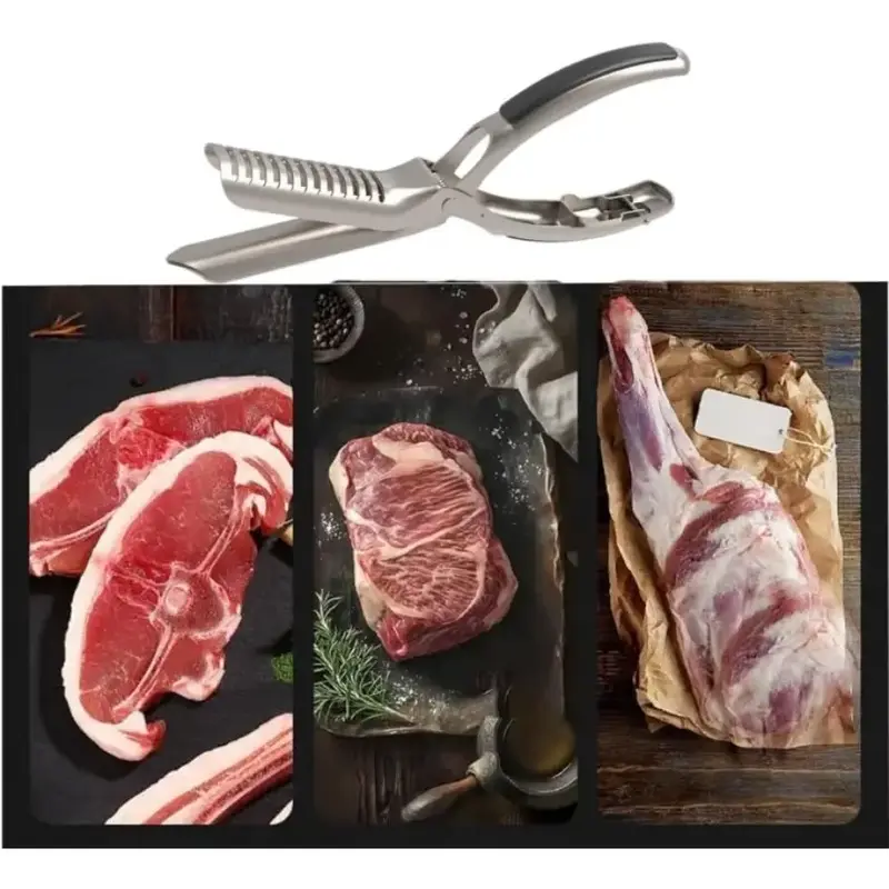 Rib Membrane Remover Stainless Steel Tool Kit - The Ultimate Rib Prep Tool for BBQ Enthusiasts - Ergonomic Design for Easy Me...