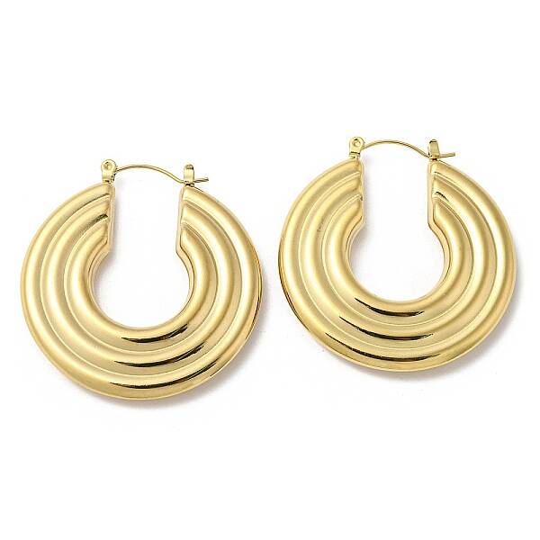 Ion Plating(IP) 304 Stainless Steel Hoop Earrings