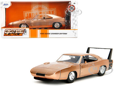 1969 Dodge Charger Daytona Bronze Metallic with Black Tail Stripe Bigtime Muscle Series 1/24 Diecast Model Car by Jada