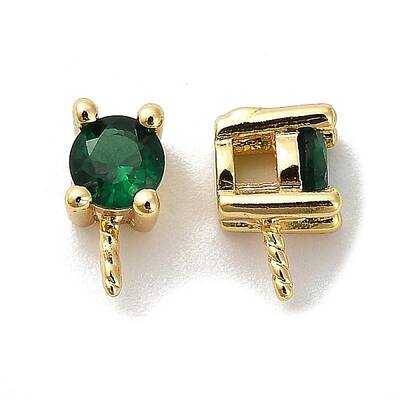 Brass Micro Pave Cubic Zirconia Peg Bails