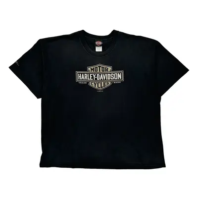 Harley Davidson Graphic T-Shirt - 3XL Black Cotton