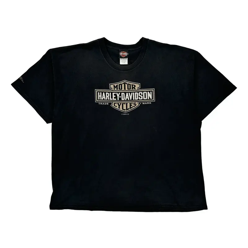 Harley Davidson Graphic T-Shirt - 3XL Black Cotton