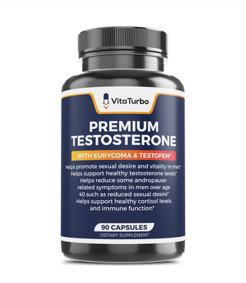 Premium Testosterone (With Eurycoma & Testofen) - 90 Capsules - 1096mg Per Serving