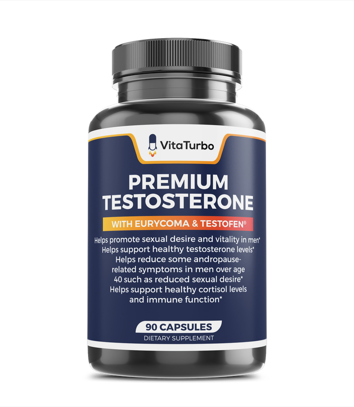 Premium Testosterone (With Eurycoma & Testofen) - 90 Capsules - 1096mg Per Serving