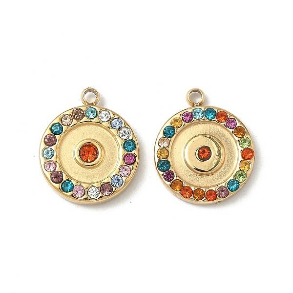 304 Stainless Steel Rhinestone Pendants