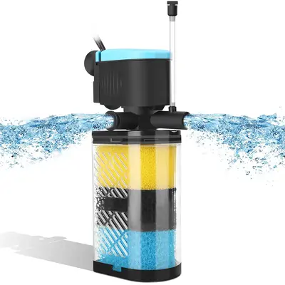 AquaMiracle Aquarium Filter 3-Stage in-Tank Filter Internal Fish Tank Filter Turtle Filter for 10-100 Gallon Fish Tanks with ...