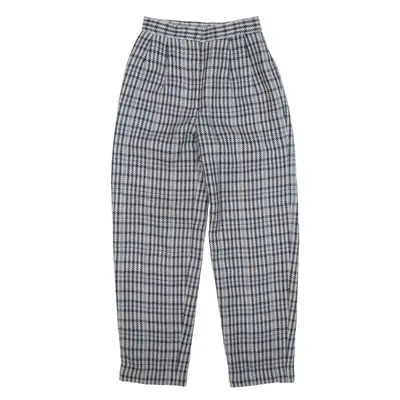Pleated Trousers Green Regular Tapered Wool Womens W24 L25