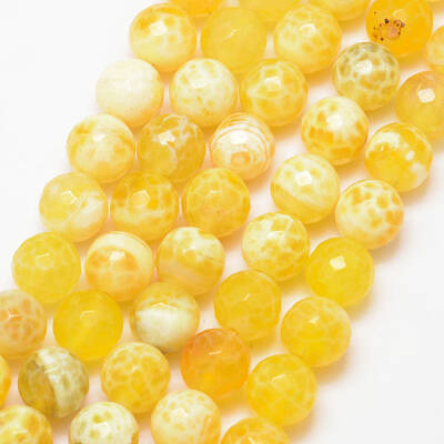Natural Fire Crackle Agate Bead Strands
