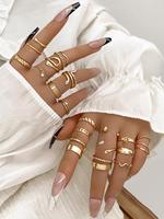 Women's Rhinestone Snake Twist Chain Design Rings, 24pcs Fashion Cuff Ring Accessories for Party, Daily Clothing Decor, Trend...