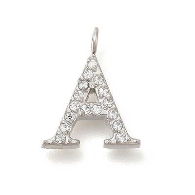 304 Stainless Steel Micro Pave Cubic Zirconia Pendants